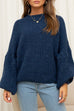 Karleedress Drop Shoulder Lantern Long Sleeves Comfy Pullover Sweater