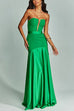 Karleedress Mesh V Neck Strapless Splice Flare Maxi Party Dress