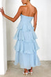 Karleedress Strapless Ruffle Layered Maxi Dress