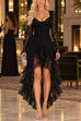 Karleedress Long Sleeve High-Low Ruffle Hem Lace Dress