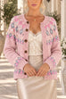 Karleedress Button Down Printed Sweater Cardigan