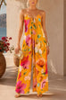 Sleeveless Open Back Floral Print Wide Leg Jumpsuit