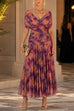 Karleedress V Neck Short Sleeves Floral Print Maxi Dress