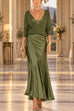 Karleedress V Neck Drop Shoulder Sweater and Satin Maxi Cami Dress Set (F)