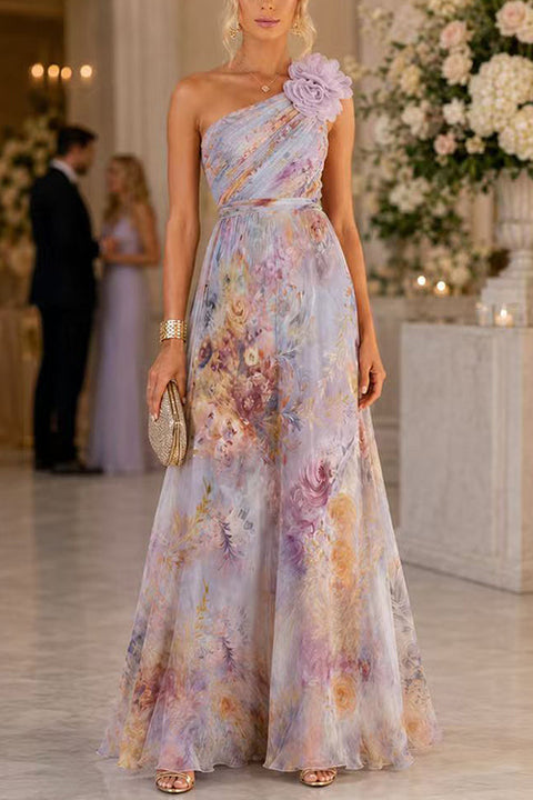 Karleedress Sleeveless High Waist Floral Print Maxi Dress