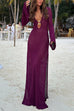 Karleedress V Neck Side Slit Crochet Beach Cover Up Maxi Dress