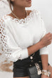 Karleedress Hollow Out Lace Splice Long Sleeves Knit Top