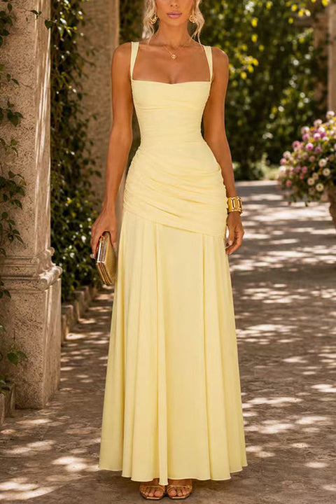 Karleedress Sleeveless Back Criss Cross Swing Maxi Dress