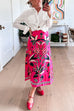 Karleedress High Rise Tropic Print Midi Skirt