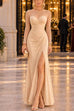 Karleedress Mesh Long Sleeve Ruched Slit Maxi Dress