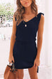 Karleedress Butterfly On Shoulder Sleeveless Tie Waist Mini Dress