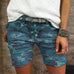 Karleedress Elastic Waist Buttons Skinny Camo Shorts