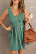 Karleedress V Neck Button Down Sleeveless Waisted Dress