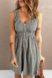 Karleedress V Neck Button Down Sleeveless Waisted Dress