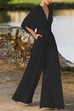 Karleedress Deep V Neck High Waist Wide Leg Jumpsuit
