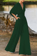 Karleedress Deep V Neck High Waist Wide Leg Jumpsuit