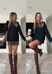 Karleedress Crewneck Drop Shoulder Solid Knitted Pullover Sweater