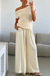 Karleedress Elastic Waist Pocketed Wide Leg Cotton Linen Pants
