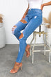 High Rise Ripped Skinny Denim Pants