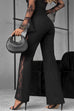 Chic High Rise Lace Splice Flare Bottom Pants
