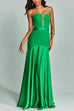 Karleedress Mesh V Neck Strapless Splice Flare Maxi Party Dress