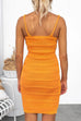 Karleedress Strappy V Neck Cable Knit Bodycon Mini Dress
