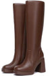 Karleedress Square Toe Chunky Block Side Zipper High Boots