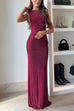 Sparkling Hotfix Sleeveless Bodycon Maxi Dress