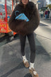 Karleedress Open Front Winter Faux Fur Teddy Coat
