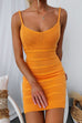 Karleedress Strappy V Neck Cable Knit Bodycon Mini Dress