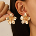 Karleedress Vintage Delicate Large Flower Metal Stud Earrings