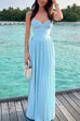Karleedress Strapless V Neck Corset Pleated Maxi Dress