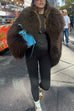 Karleedress Open Front Winter Faux Fur Teddy Coat