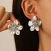 Karleedress Vintage Delicate Large Flower Metal Stud Earrings