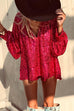 Karleedress Sequin V Neck Lantern Long Sleeves Top and Shorts Set