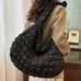 Karleedress Lightweight Quilted Grid Puffer Tote Bag