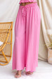 Elastic Waist Pocketed Wide Leg Palazzo Pants