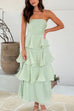 Karleedress Strapless Ruffle Layered Maxi Dress