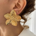 Karleedress Vintage Delicate Large Flower Metal Stud Earrings