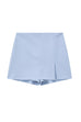 Karleedress Zipper High Waist Slit Front Skort