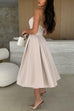 Karleedress Strapless Open Back Waisted Swing Midi Dress
