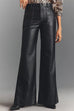 High Rise Faux Leather Flare Pants