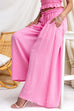 Elastic Waist Pocketed Wide Leg Palazzo Pants