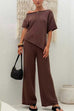 Elastic Waist Wide Leg Knit Pants