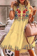 Karleedress Chic Floral Printed Ruffle Tiered Sleeveless Dress