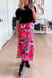 Karleedress High Rise Tropic Print Midi Skirt
