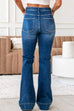 Karleedress Distressed Bell Bottoms Pocketed Denim Pants