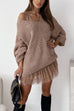 Karleedress V Neck Drop Shoulder Slouchy Pullover Sweater