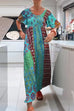 Karleedress Round Neck Short Sleeves Printed Maxi Dress
