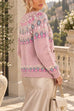 Karleedress Button Down Printed Sweater Cardigan